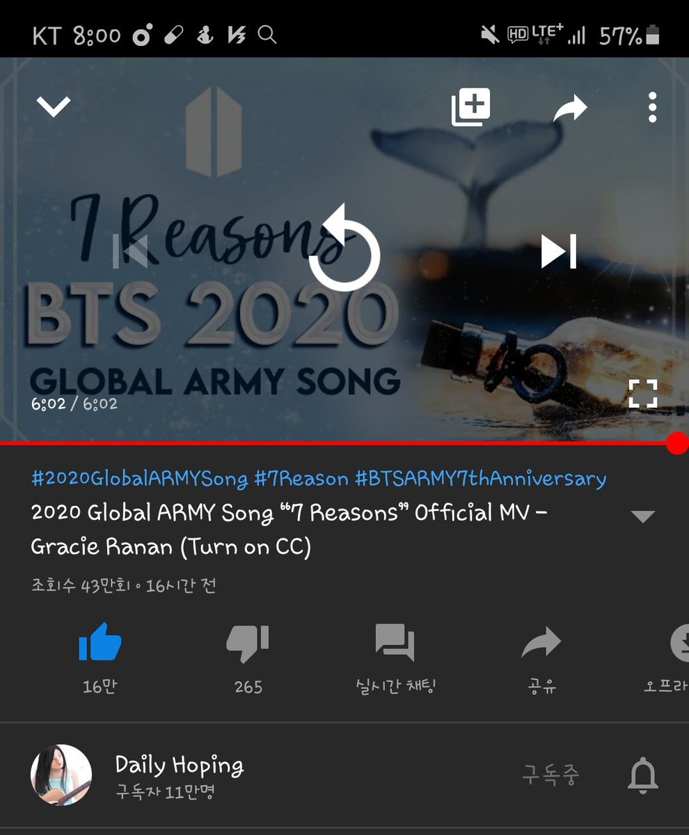 mapofthesoul84's tweet photo. #2020GlobalARMYSong #7Reason #BTSARMY7thAnniversary #FindYourPurple
#ARMYDAY @BTS_twt
2020 Global ARMY Song “7 Reasons” Official MV -Gracie Ranan https://t.co/gVKBR56mSU