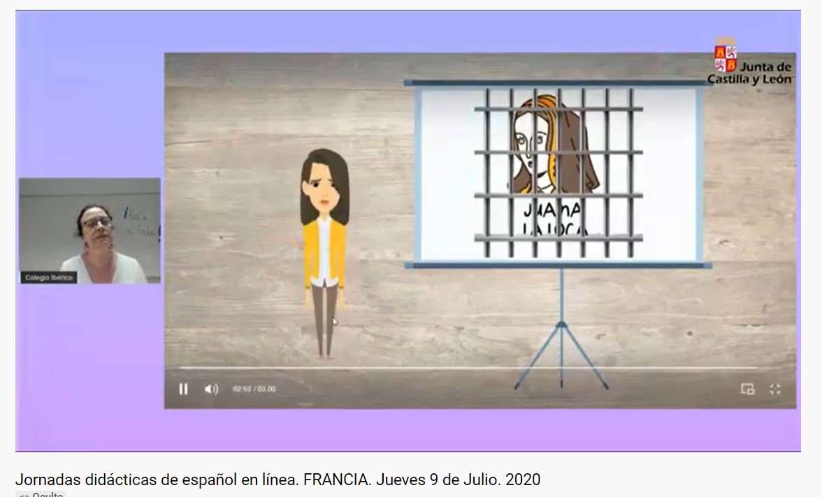 EducationESP's tweet photo. Hoy en el Curso #ELE de Verano hemos vivido una jornada estupenda entre Historia, pronunciación 🗣️ y entonación y un taller de teatro 🎭 hecho por asistentes en línea que demostraron ser grandes actrices y grandes profesoras de #español 👏 @EmbEspFrancia @LearnCyL #FormaciónELEfr https://t.co/ssw6Gs02mo