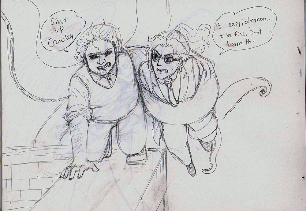 catofapocalypse's tweet photo. For context xD
#vivireverseAU #goodomens #goodomensfanart #sketch #crowley #aziraphale #feyde #jophiel https://t.co/Sbbq1Pb9ge
