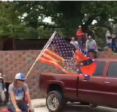 Last month, he told followers that BLM & Antifa were coming to nearby Eminence, MO, population 400, on June 27. They, of course, never showed up. But dozens of armed BLM opponents did. Sniper positions were even set up on the roof of the Eminence courthouse. 6/