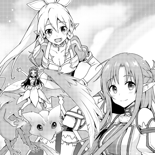 【告知】本日発売のソードアート・オンラインマガジン Vol.10に「キス・アンド・フライ」虹の橋(前編&amp;中編)をどどんと載せていただいております!前編はコミックスに収録済みですが、中編は今回描きおろしです。
発売中のコミックス1巻もよろしくお願いいたします!
#SAO 