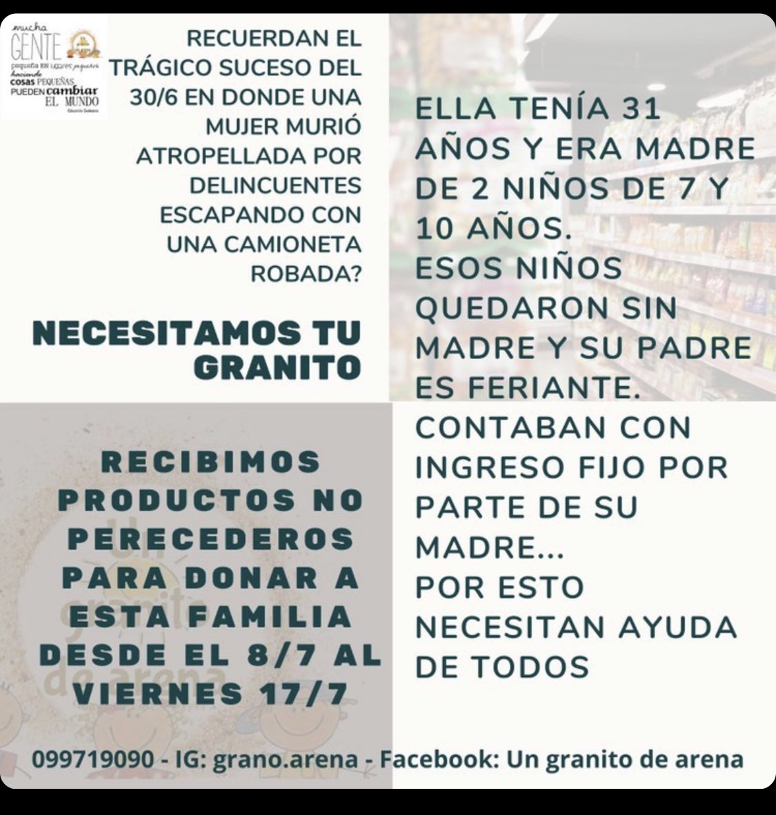 La mujer atropellada por delincuentes en la calle Cassinoni hace unas semanas era madre de dos niños. Necesitan ayuda.