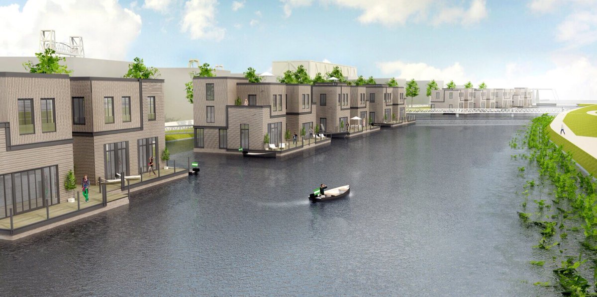 CapitalMaritime's tweet photo. Another six floating villas - #Havenlofts - arrived at the Nassauhaven. There will be the first street with #water dwellings in Rotterdam. The houses are #sustainable and move with the ebb and flow of the tide.  ⚓️
https://t.co/ahS7P7sIcx #rmcoe https://t.co/2nPocoLZyS