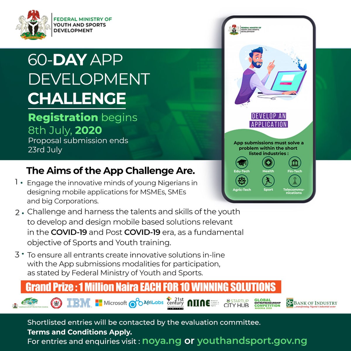 fboy4life's tweet image. #60DayAPPChallenge  you can&apos;t turn down.

Join other...
#Techpreneurs  
#Techdevelopers 
@NigeriaFMYS 

supported by 
@BOINigeria @NepcCeo @IBM @MicrosoftNG 
@Infonineorg