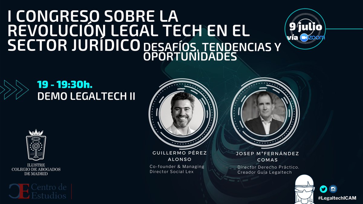 icam_es's tweet photo. En el I Congreso sobre la revolución #Legaltech en el sector jurídico comienza la demo "Recursos y Guías Legaltech de valor añadido" con @gperezalonso y @jmfcomas #LegaltechICAM🤖https://t.co/3Bh8LfCnnh https://t.co/UkwuYlx9Y8