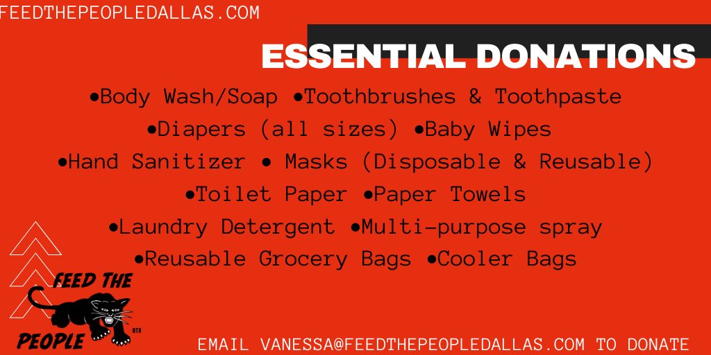 dlmvmt's tweet photo. Want to donate physical items?
Help us provide these essential items to help families stay healthy! Email vanessa@feedthepeopledallas.com to let us know what you can donate. #mutualaid #essentials #dallasorganization #solidaritynotcharity
https://t.co/spwm02IYsq https://t.co/6DhyJftSGz