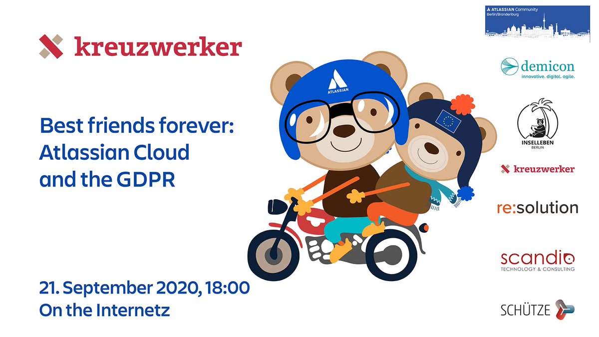 And another #MondayNightSpecial: Daniel Meisen @kreuzwerker will prove on September 21st that <a href="/Atlassian/">Atlassian</a> #Cloud and #GDPR are #BFF forever. Come in and find out: ow.ly/href50AtgyR