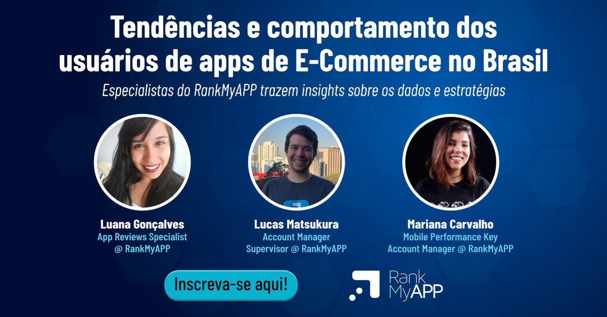No dia 16 de julho às 16h, convidamos especialistas de Mobile Marketing do RankMyAPP para comentar sobre Tendências e comportamento dos usuários de apps de E-Commerce no Brasil.

Inscreva-se: bit.ly/2Z6wcrd

#mobilemarketing #ecommerce #mcommerce #apps #mobileapps