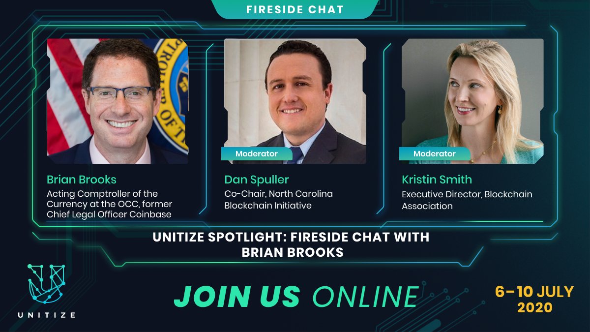 DanSpuller's tweet image. Join us at tomorrow @ 2pm EST. What #Crypto Needs to Know about the @USOCC: "A Fireside Chat w/ Acting Comptroller @BrianBrooksOCC. Register Here: next.brella.io/events/unitize… @unitize2020 #Unitize #blockchain #bitcoin @fortelabs @bosonic_digital @cryptocoley @LeahWald @CryptoWendyO