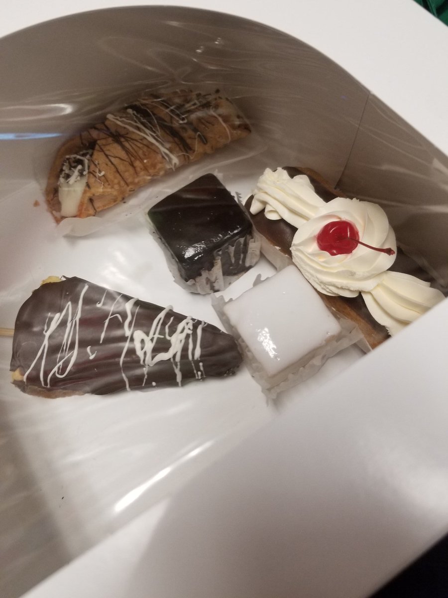 TheBestBecca's tweet photo. Another one of my workers got off this morning, and then just came back up here with a box of beautiful birthday treats for me. I wish they would stop trying to make me cry at work! https://t.co/zXKcCrksrI