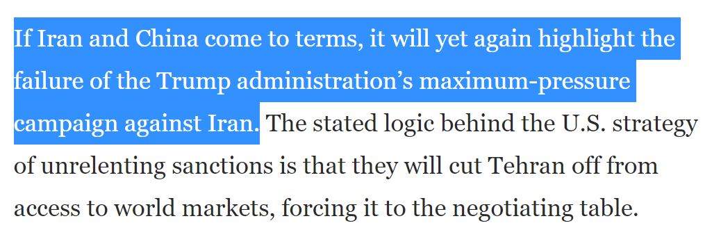 29)And while Iranians inside & abroad are furious over this deal between the regime & China, Jason Rezaian of WaPo uses his column in an attempt to score cheap political points against US President Donald Trump by running Tehran's talking points. https://www.washingtonpost.com/opinions/2020/07/09/deep-trouble-iran-grabs-chinese-lifeline/?utm_campaign=wp_opinions&utm_medium=social&utm_source=twitter #Shame