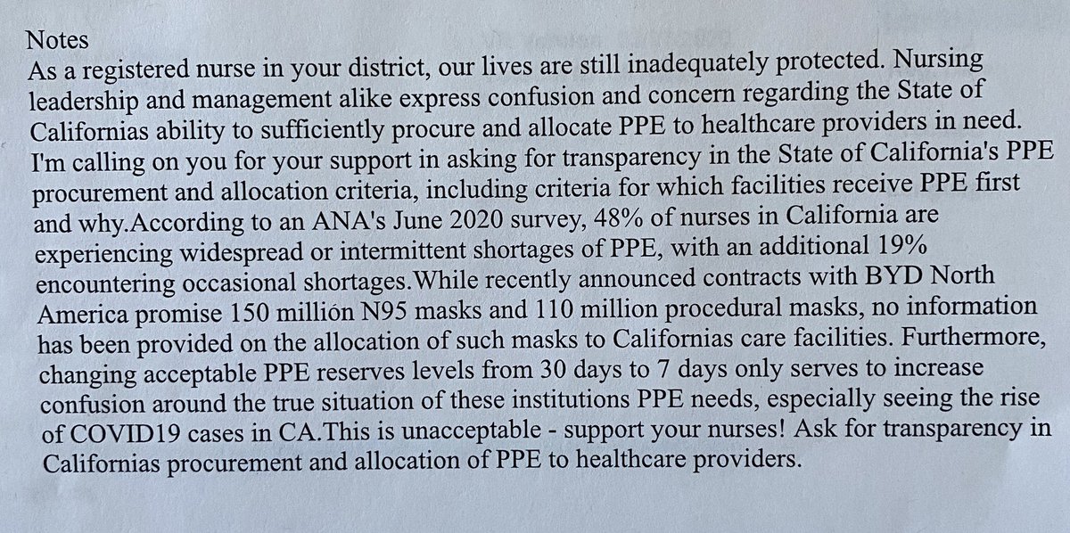 senatormelendez's tweet photo. The Governor is giving masks away to other states. This nurse in my district wants to know when she and her colleagues will get the masks they need to safely do their jobs, right here in California. https://t.co/9iafGI3S2n