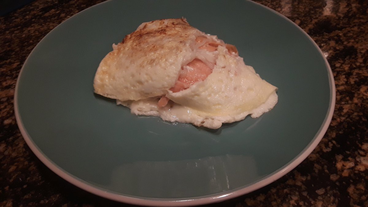 kakercookery's tweet photo. yam shirataki noodle omelette with smoked salmon; 256 calories, 35 protein https://t.co/J5jpXnep4l