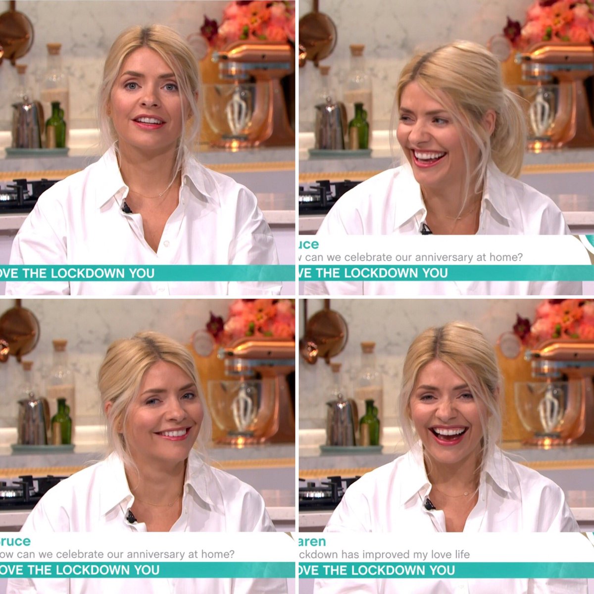 hollywillslove's tweet photo. That smile, that laugh, the many different expressions and the funny things she says and does. There’s only one Holly Willoughby and I love her. ❤️❤️❤️❤️ #whenhollysmiles😂 #happyholly #happyeverybody #closeups #splitscreens @hollywills #ThisMorning https://t.co/4t2X2DHw09