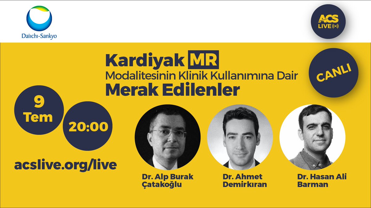 Bu akşam saat 20:00’de “Kardiyak MR” hakkında merak edilenleri konuşacağız. İzlemek için acslive.org/live