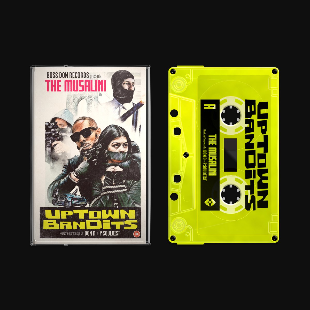 PRE-ORDER: 'Uptown Bandits' by <a href="/TheMusalini/">The Musalini</a> on Neon Yellow Tapes! Only 100 tapes worldwide. Order now: shop.jellesmid.com/products/the-m…
