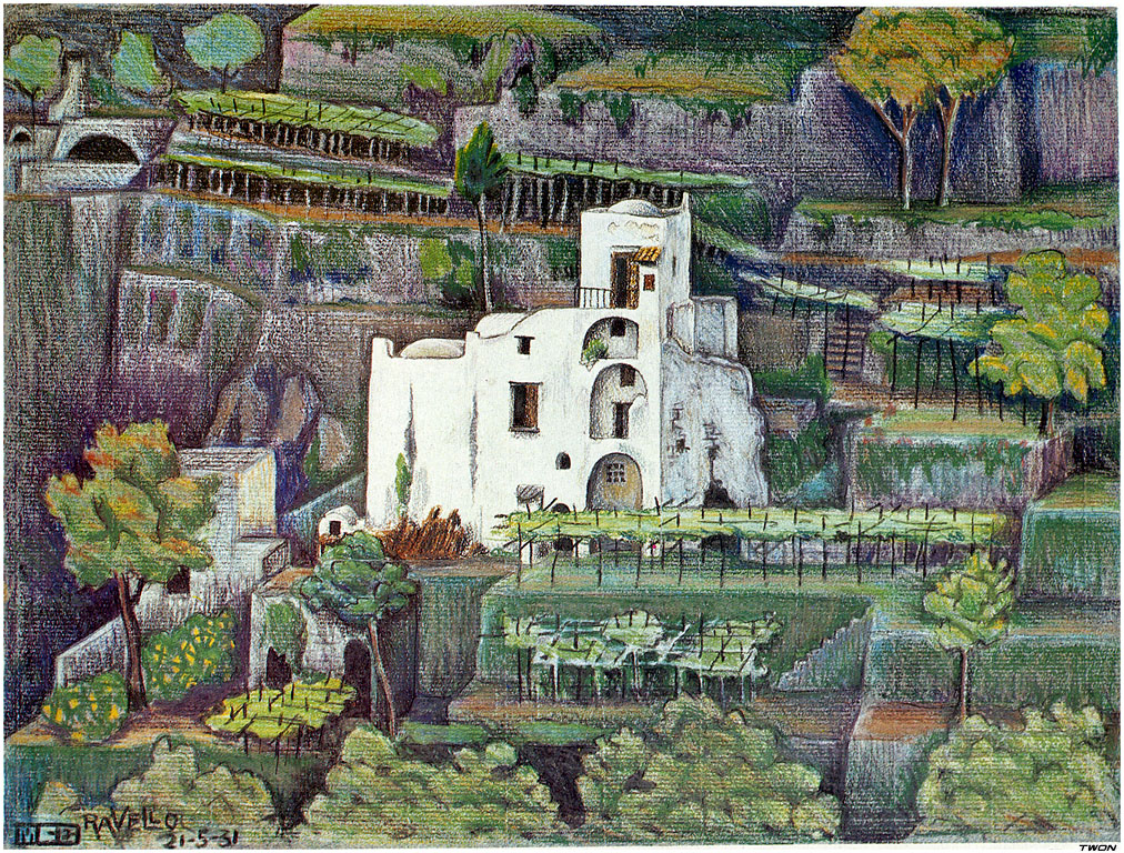 artistescher's tweet photo. Farmhouse, Ravello colour, 1931 #mcescher #escher https://t.co/pqUQC92CtF