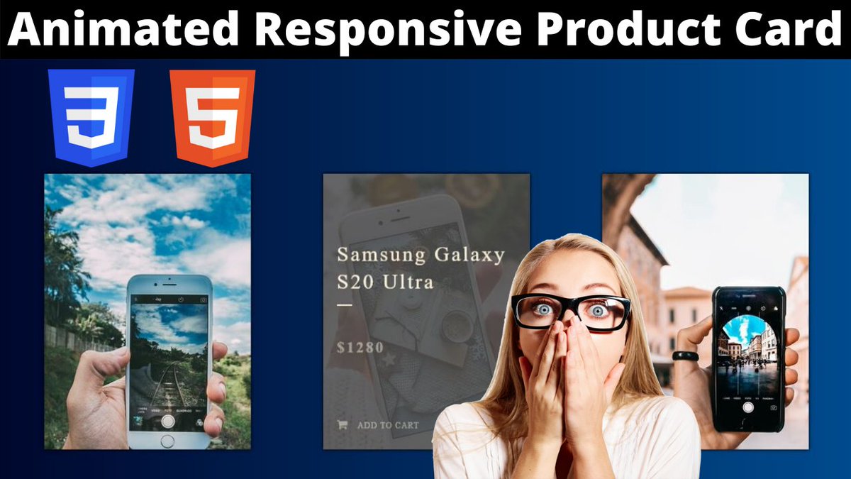 CodeLeague7's tweet image. youtu.be/gzGLPkR_p4s Animated Product Card using HTML & CSS | Responsive E-commerce UI Design with Hover Effect
#CodeNewbie #100DaysOfCode #webdevelopment #programming #javascript #javascript30 #css #html #webdev #webdesign #coding #CodeNewbies