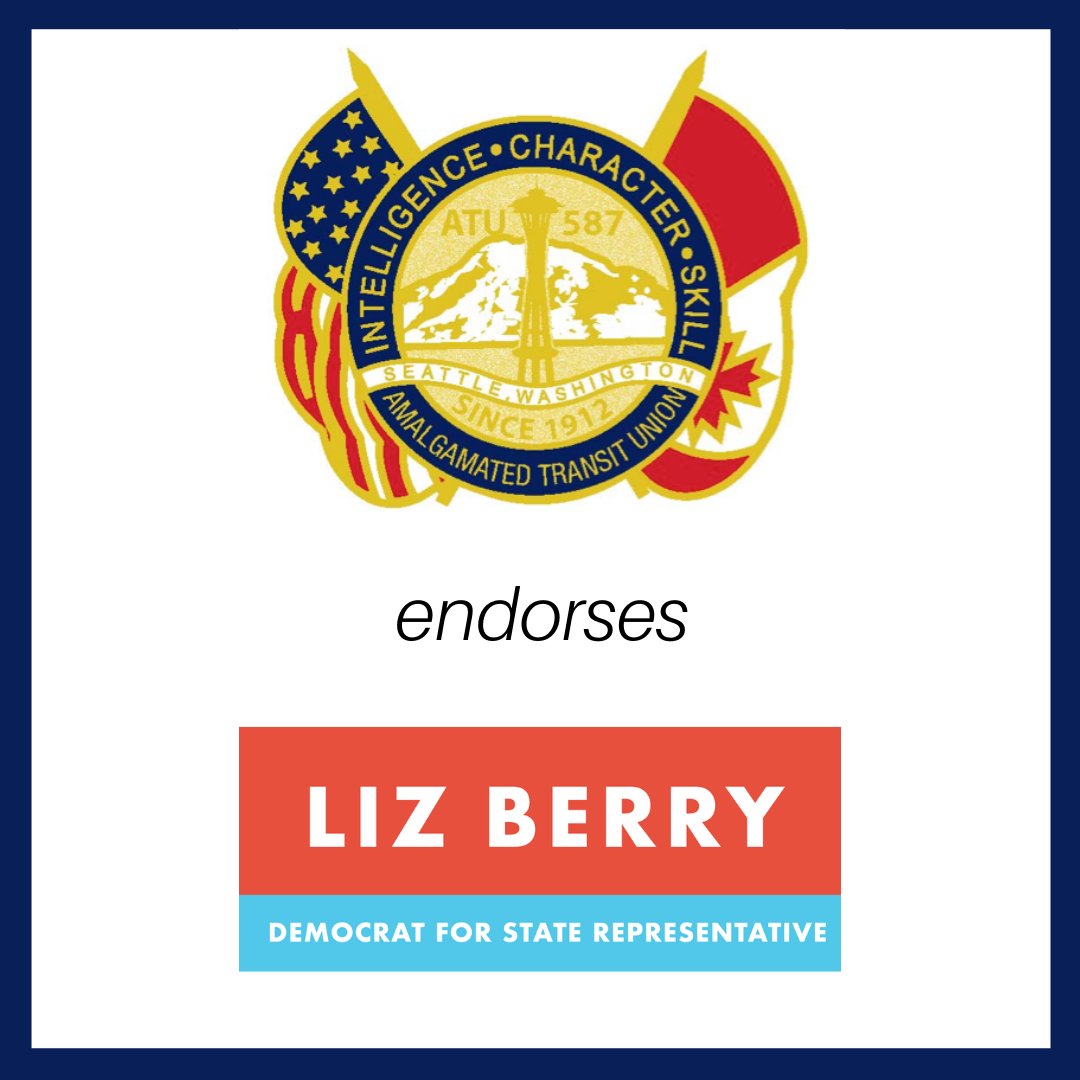I am proud to announce the endorsement of <a href="/ATU587/">ATU587</a>. Transit workers play a critical role in our city and state always, but during this crisis they have bravely showed up as essential workers day after day. I am honored to stand with you in Olympia next year.