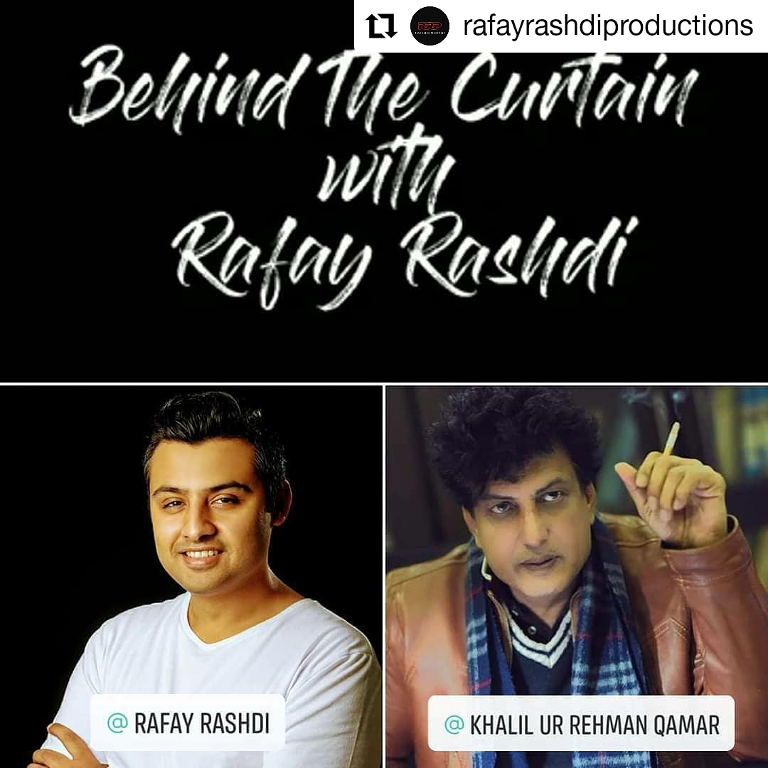RafayRashdi's tweet photo. #BehindTheCurtain with @KrqOfficial #KhalilurRehmanQamar 

July 12th 

#RafayRashdi #RafayRashdiProductions #KhalilurRehmanQamar #Television #Films #Karachi #Lahore #Islamabad #Pakistan #Media #Dramas #Serials #MerePaasTumHo #Television #Media #IndustryTalk https://t.co/DGcYpJs0dB
