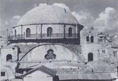 The Hurva Synagogue is a historic synagogue located in the Jewish Quarter of the Old City of Jerusalem.Founded in the early 18th century by followers of Judah HeHasid on the ruins of a 15th century synagogue, but was destroyed a few years later in 1720 by Ottoman authorities.