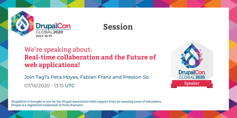 tag1consulting's tweet photo. Join @petahoyes, @fabianfranz and @prestonso for a rousing discussion about teamwork using collaborative real-time editing and where #Drupal fits in this landscape at #DrupalCon Global
https://t.co/xy3F7ZN4Gr
#beyondDrupal #bigideas #editorexperience https://t.co/sCdNgZBiSY