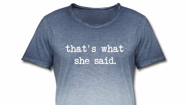 Voor slechts €19,99 ben jij de eigenaar van dit prachtige shirt met het meest flauwe grapje van de afgelopen tijd; That's What She Said!
quoteshirts.nl/shop/thats+wha…