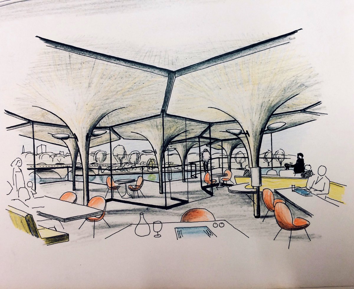 5. Patrick Gwynne's Serpentine Restaurant, 1964, demolished 1990. RIBA have wonderful drawings - which give a sense. Now the site is, shamefully, a car park.