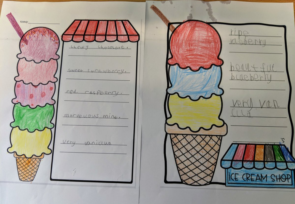 wpsphase2's tweet photo. Year 1 have created some alliteration ice creams. Which one would you pick? 🍦🍨 https://t.co/ekvPwCRIv1