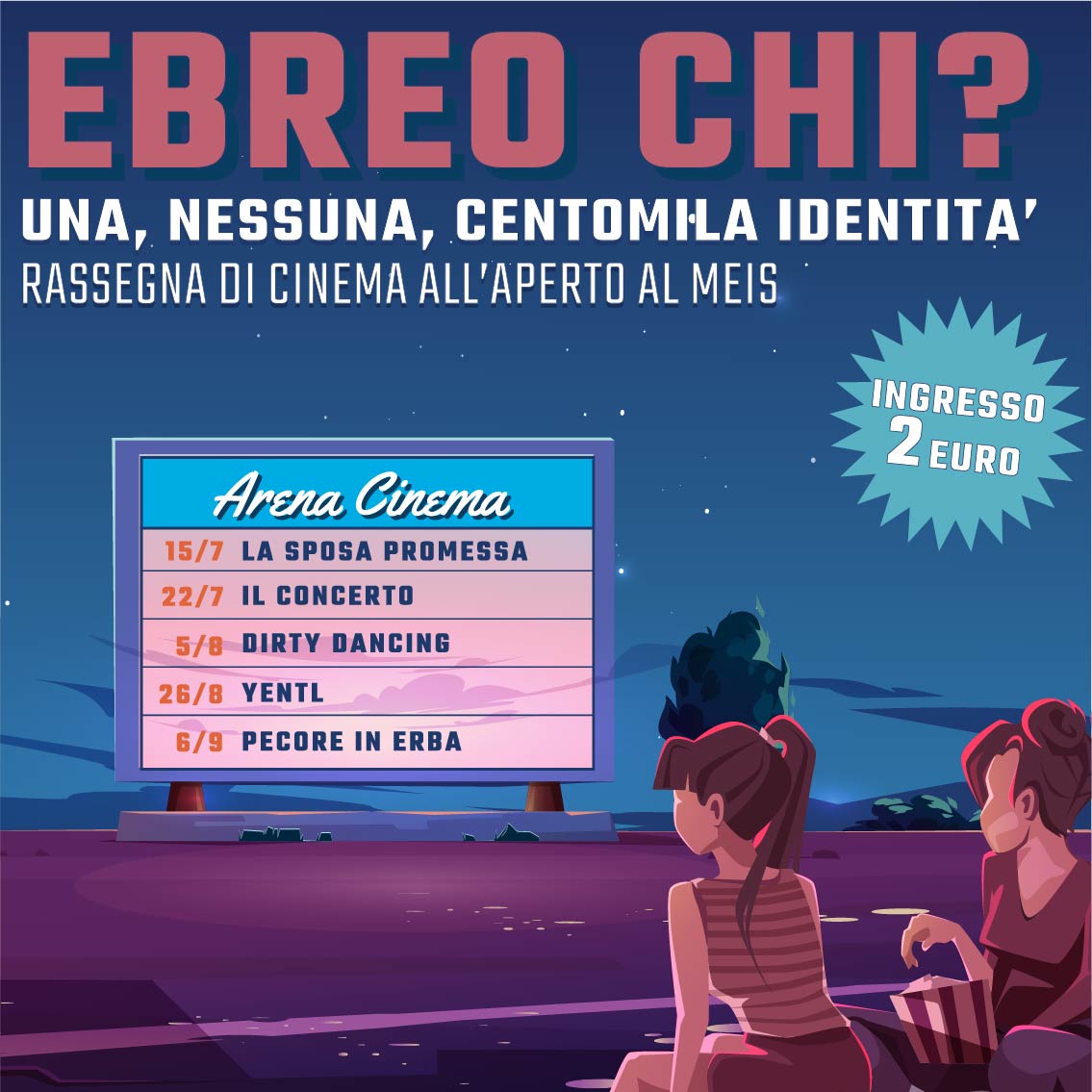 meis_museum's tweet photo. Vi aspettiamo per cinque serate sotto le stelle, nel nostro cinema in giardino! 🎥❤️
 #arenaestiva #ebreochi @ComuneDiFerrara @mymovies https://t.co/aFKsSojviM
