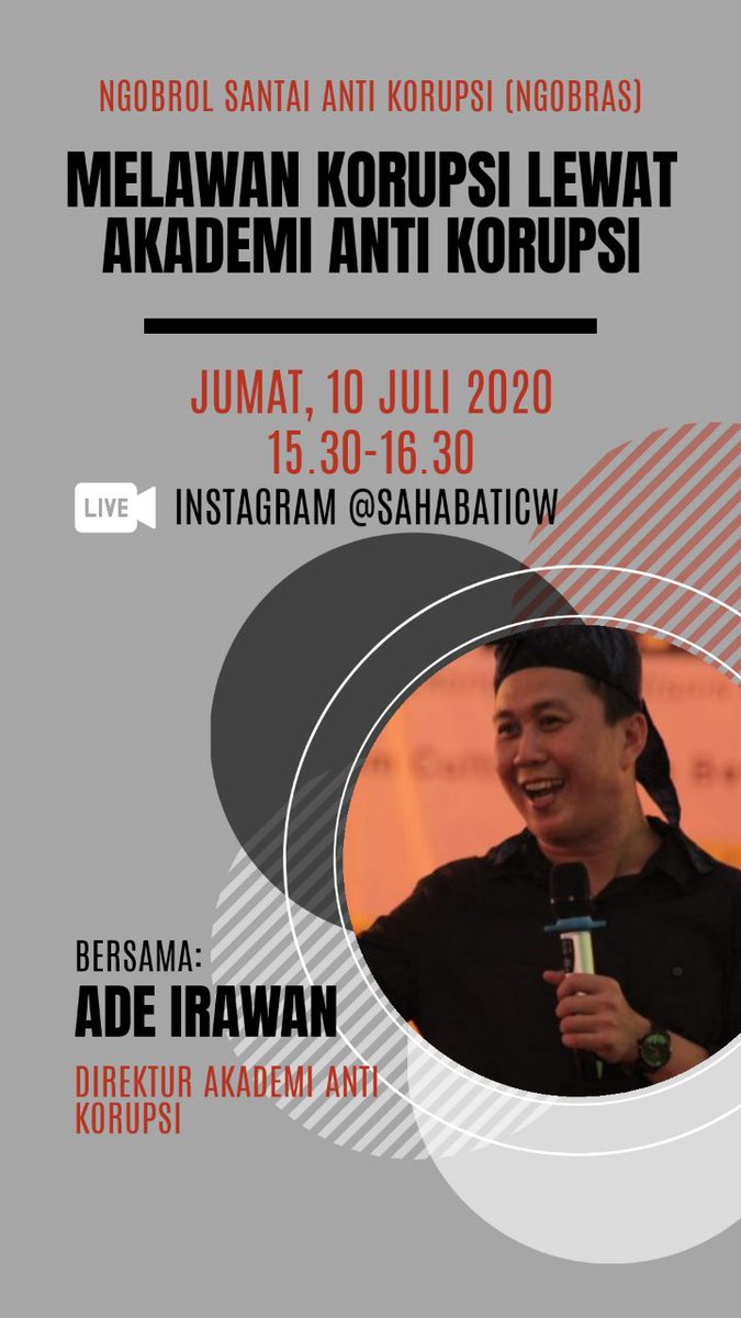 Sobat Akademi, jangan lupa ya besok kita ngobrol santai bersama Direktur Akademi Antikorupsi #Akademi_AntikorupsiICW <a href="/sahabatICW/">SAHABAT ICW</a> <a href="/antikorupsi/">ICW</a>