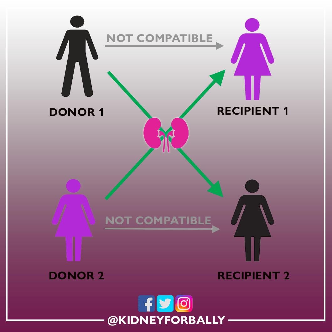 Sharing Paired Exchange Scheme is a process where 2 #livingdonors & 2 recipients can be matched to organise a #kidneytransplant #exchangeprogram. This scheme doesn’t only have to work as pairs but can work as a multi person chain too.
#renal
#organdonation
#nhs
#dialysis
#blood