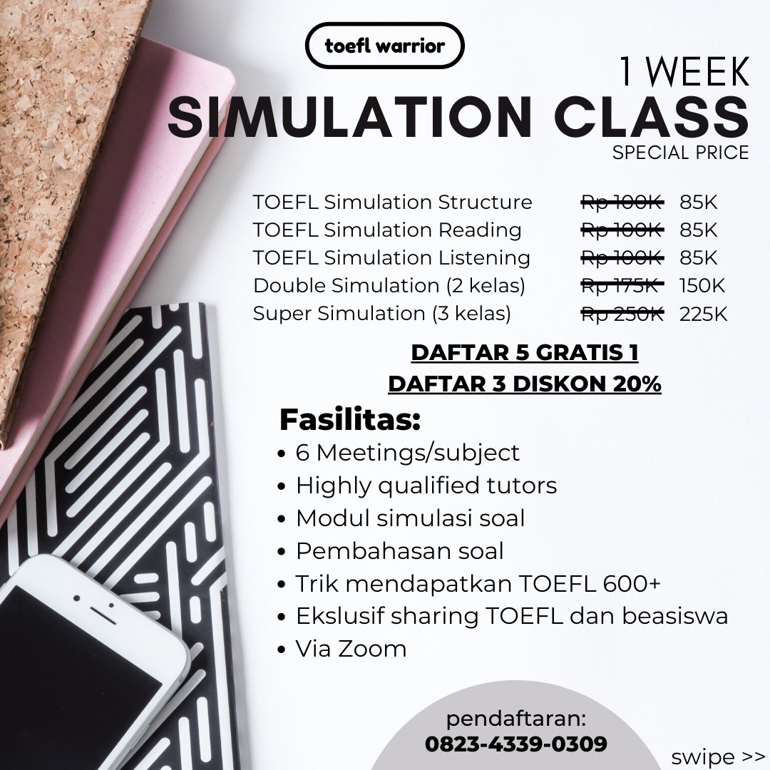 Ilmadnr's tweet photo. wqwq sekalian yaa guys kali aja ada yg butuh.

jd aku sama suamiku lagi buka kelas TOEFL Online nih, harganya mulai 30k ajaa dan ada jg yg 85k, murah bgt kan!! buat nambah2 di masa pandemi ini sih krn Kampung Inggris tutup 🤣

buat yg berminat atau mau nanya2 dulu boleh DM akuuh https://t.co/Xts6zB9hfI