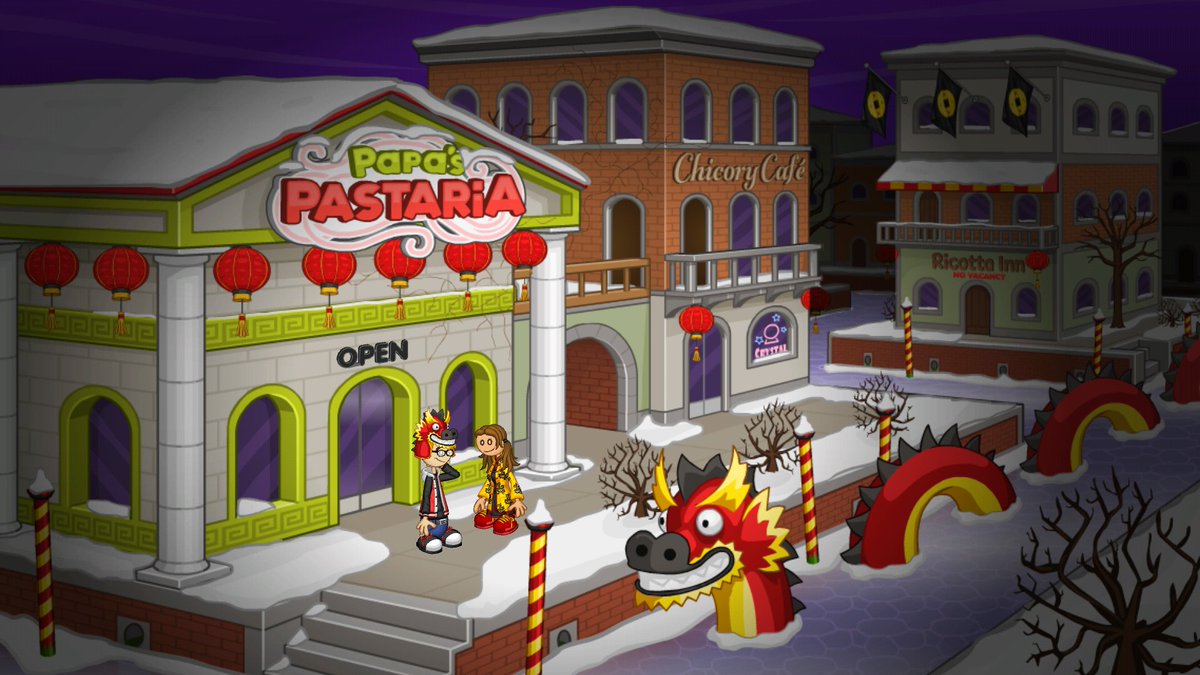 Raph1489's tweet photo. Yay! I finally reached Lunar New Year! Man it looks great. #fliplinestudios #PapasPastaria #PapasPastariaToGo https://t.co/doIIz48zN9