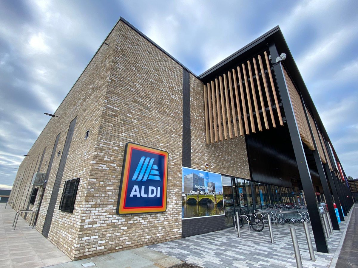 ProjektArchite1's tweet photo. One of our recent projects is now open! 

Aldi Crown Street in Glasgow opened on the 2nd July and we're very happy with the finished result! https://t.co/GkOnFgANZ0