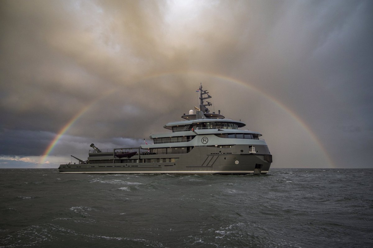 ICONYachts's tweet photo. 🌈The pot of gold at the end of the rainbow!

Project Ragnar as she departed ICON last month on her maiden voyage to Iceland.

#iconyachts #iconic #ragnar #maidenvoyage #superyacht #explorer #luxury #yachtlife #iceland #cruising #explore #conversion #rainbow https://t.co/WB234LbhIt