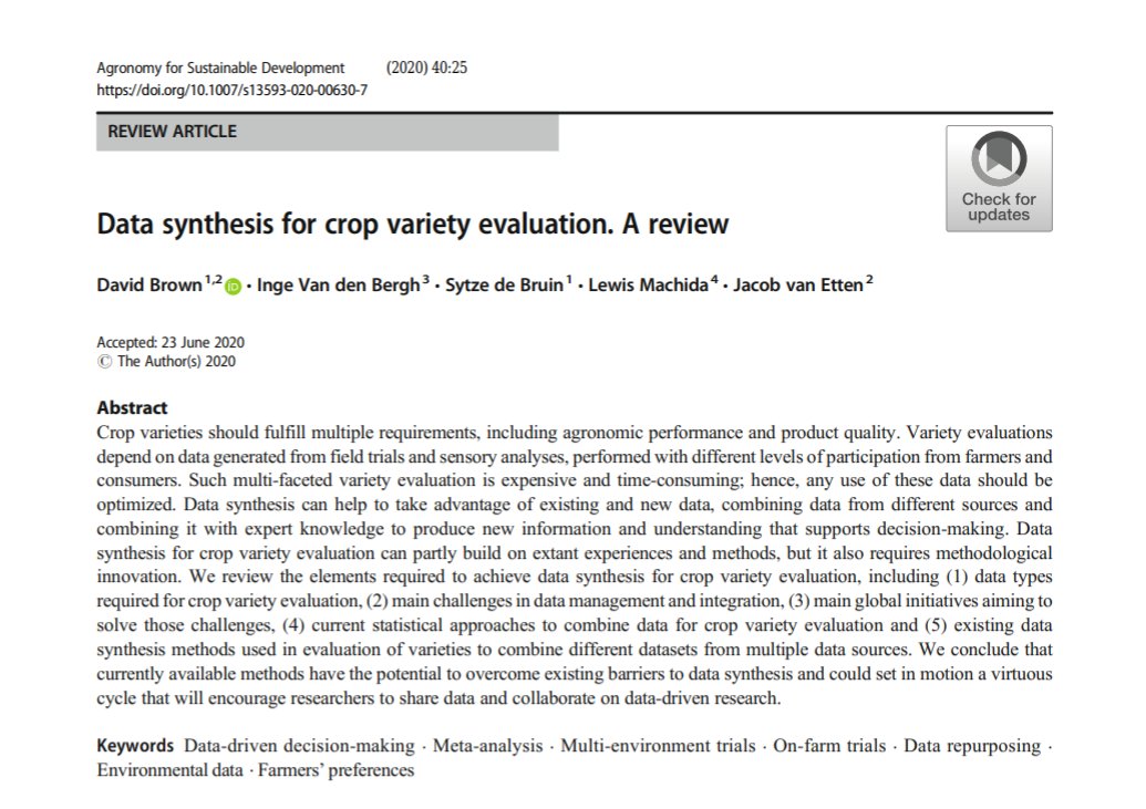 @jacobvanetten@mastodon.online (Jacob van Etten) (@jacobvanetten) on Twitter photo David Brown et al. discusses how more value can be squeezed from crop trial data if people care to share them. Don't let your data go to waste! doi.org/10.1007/s13593… <a href="/BiovIntCIAT_eng/">Alliance of Bioversity International and CIAT</a> <a href="/AgTrials/">AgTrials</a> <a href="/ajarviscali/">Andy Jarvis</a> @desousakaue <a href="/OjiewoC/">Chris Ojiewo</a> <a href="/JulianCIAT/">Julian R-V</a> David Brown et al. discusses how more value can be squeezed from crop trial data if people care to share them. Don't let your data go to waste! doi.org/10.1007/s13593… <a href="/BiovIntCIAT_eng/">Alliance of Bioversity International and CIAT</a> <a href="/AgTrials/">AgTrials</a> <a href="/ajarviscali/">Andy Jarvis</a> @desousakaue <a href="/OjiewoC/">Chris Ojiewo</a> <a href="/JulianCIAT/">Julian R-V</a>