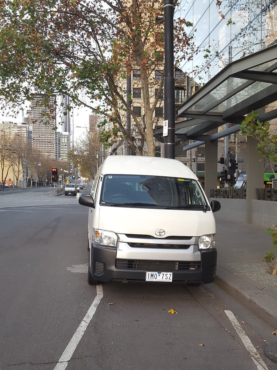 Two days in a row and the same van parked in the same lane outside the City West police station. Reported both times, both times it's "gone" by the time  @cityofmelbourne goes to take a look.