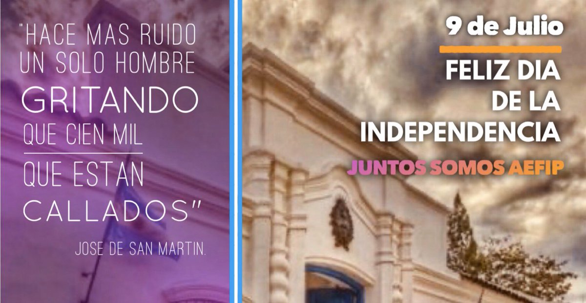 204 años de una historia que tenemos que seguir escribiendo juntos, para formar la Patria que todos los argentinos nos merecemos

🇦🇷FELIZ DÍA DE LA INDEPENDENCIA
