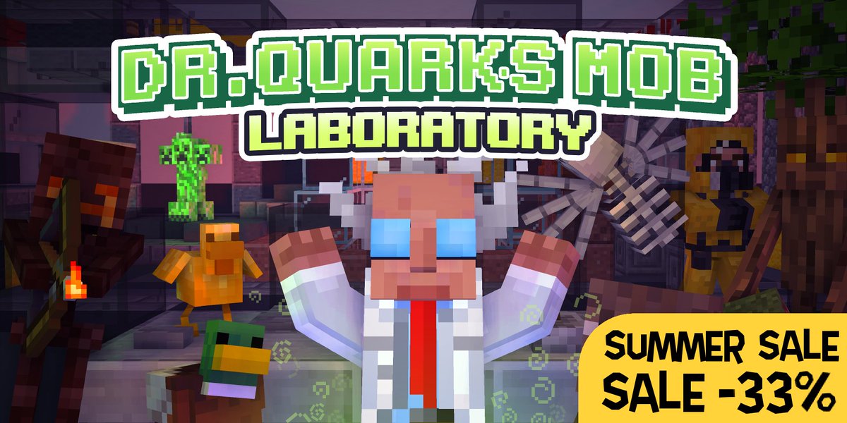 PolymapsMC's tweet image. Dr. Quark's Mob Laboratory is on sale for just 442 Minecoins! 🧪

Enhance survival gameplay with over 40 new mobs and use Dr. Quark's teleporter to find new and uncharted lands! 📍

Find out more: polymapsmc.com/mob_lab
