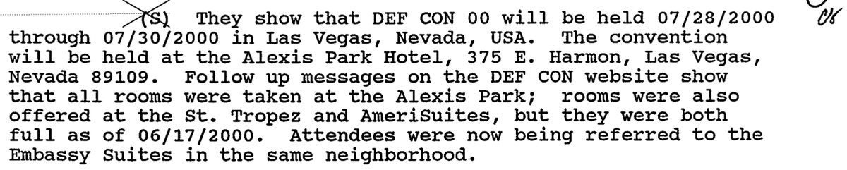 FLASH: OSINT indicates that  @defcon sells out the venue's hotel.