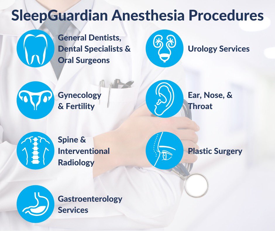 MySleepGuardian's tweet photo. We provide office-based anesthesia for a range of medical and dental services! Contact us today at (844)904-4742 to inquire about our services. #sleepguardian #anesthesiaconnections #dentistry #physician #anesthesiologist https://t.co/46NGnuCRYp