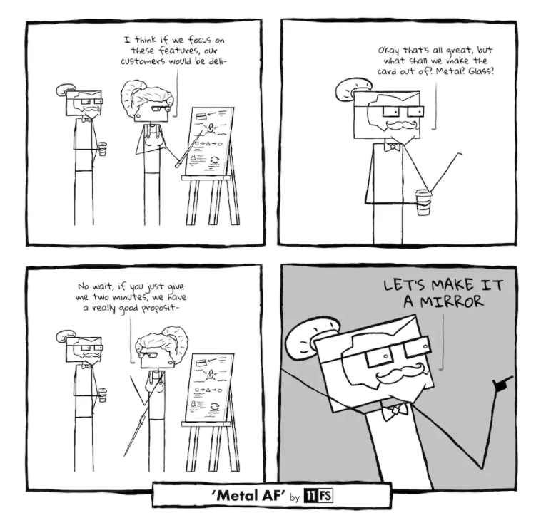 shimritjanes's tweet photo. My brother @LiadJanes just updated his graphic design/illustrator portfolio with comics he created for @11FS (on banking, startups, agile, etc) and they're all just comedy gold: https://t.co/de4yzCFQch https://t.co/8UiMRoysDt