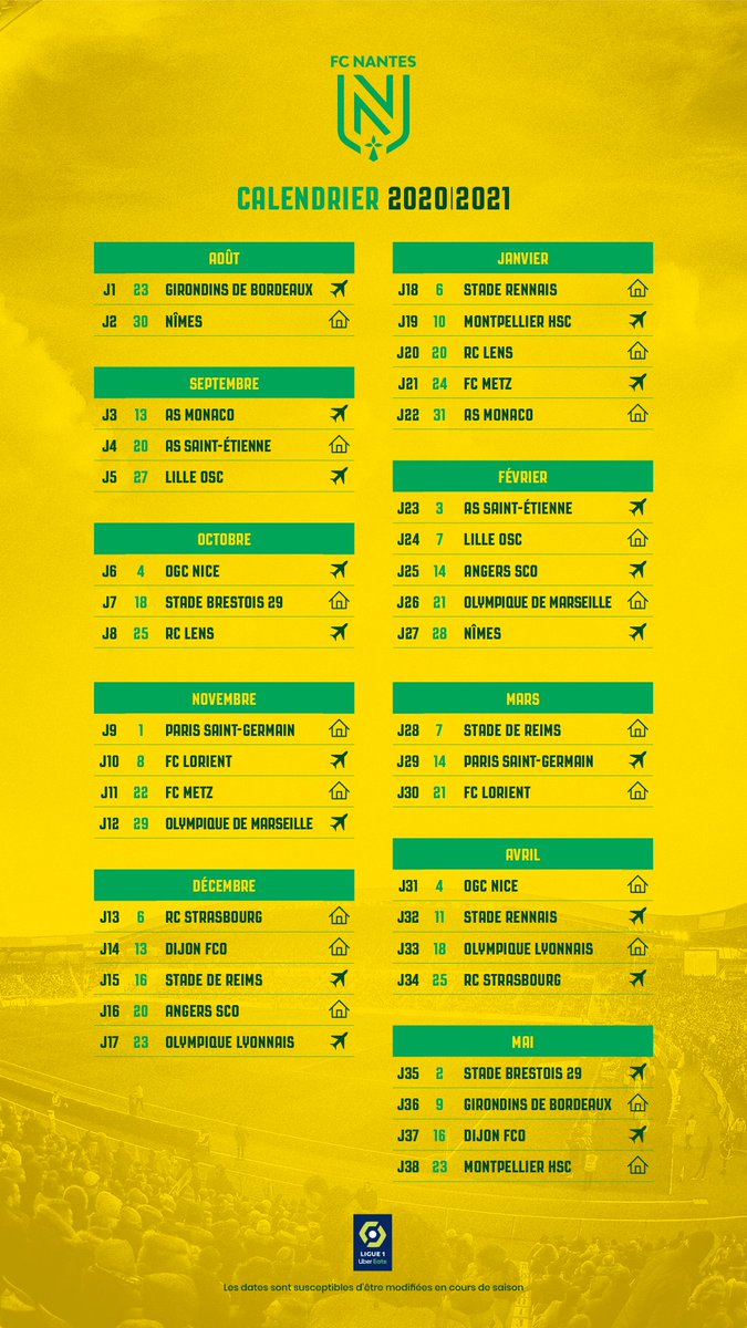 Calendrier Fc Nantes 2023 Fc Nantes On Twitter: "Le Calendrier Officiel Du Fc Nantes Saison 𝟚𝟘𝟚𝟘-𝟚𝟘𝟚𝟙 🟡🟢 𝐄𝐍𝐒𝐄𝐌𝐁𝐋𝐄. Https://T.co/L2E8Ctk3X8" / Twitter Calendrier Fc Nantes 2023 Fc Nantes On Twitter: "Le Calendrier Officiel Du Fc Nantes Saison 𝟚𝟘𝟚𝟘-𝟚𝟘𝟚𝟙 🟡🟢 𝐄𝐍𝐒𝐄𝐌𝐁𝐋𝐄. Https://T.co/L2E8Ctk3X8" / Twitter
