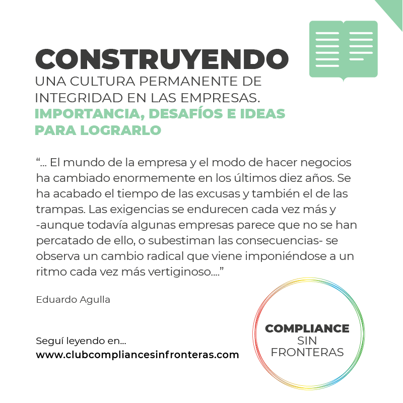 compliancescsf's tweet photo. El desafío de toda organización es generar una cultura de Compliance.
 Eduardo Agulla, experto con más de 20 años de trayectoria te cuenta cómo lograrlo. 
#ComplianceSinFronteras
#ClubComplianceSinFronteras
#ComunidadCompliance
#ComunidadDigitalDeCompliance
#UnLibroDiferente https://t.co/xBfFjdrTGO