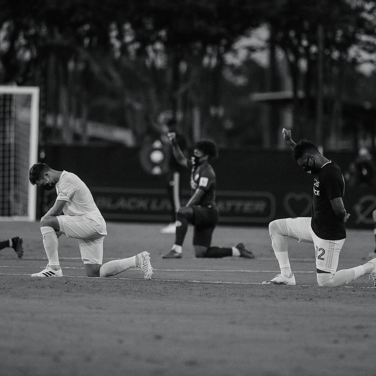 DARBYMagazine's tweet photo. We stand with our brothers on and off the pitch as the fight for justice and equality continues, Black Lives Matter today, tomorrow and forever. Football is nothing without black players. @BPCMLS we appreciate you and we thank you for putting on for the culture. #BlackLivesMatter https://t.co/B6ZKo2ojF5