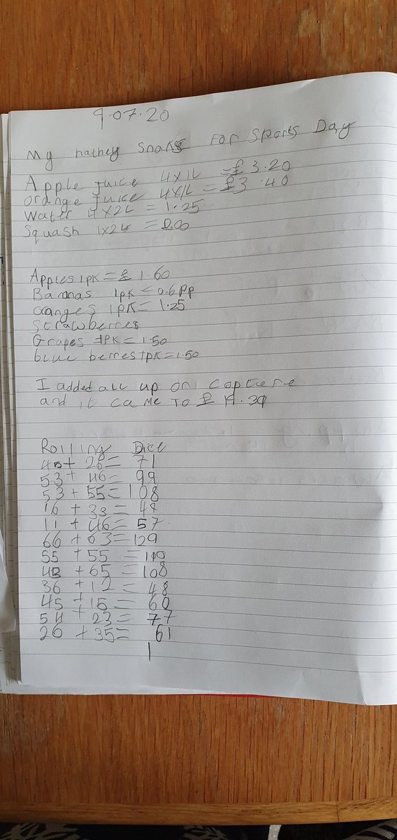 Kate06020820's tweet photo. @MrsPhil10445060 Tobie rolled the dice to get numbers and used the number line to add up https://t.co/rlSqR8XKHd