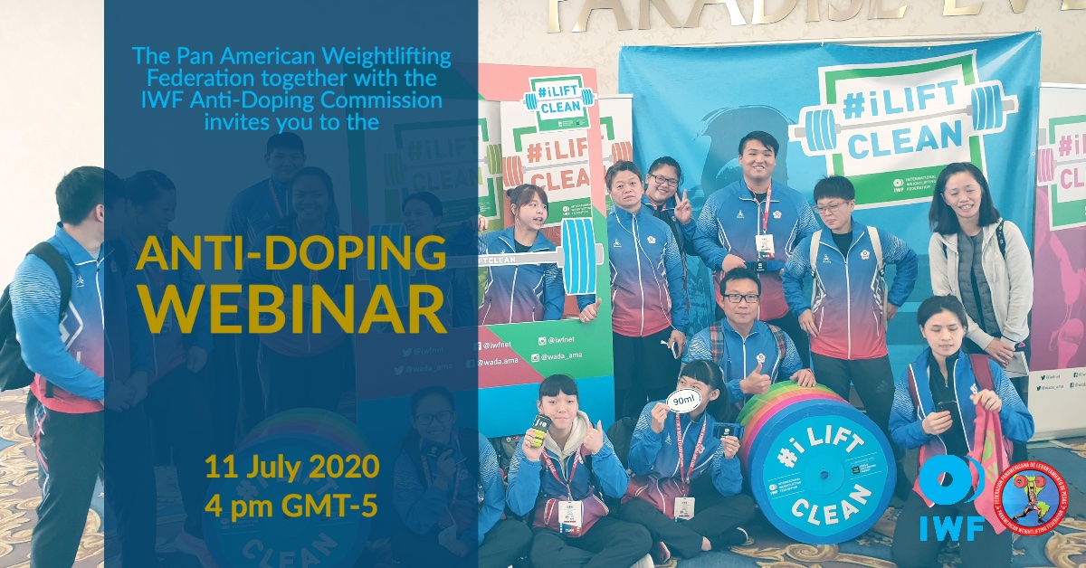 iwfnet's tweet photo. Join us for the #IWF #webinar about Anti-Doping with @panampesas 
The English version is on July 11th.
The experts will talk about the Prohibited List, TUE, Whereabouts, Sample Collection...
Register here to ensure your place: https://t.co/pp7bx0jKdX

@wada_ama #ILiftClean https://t.co/5LjPxwBWzX