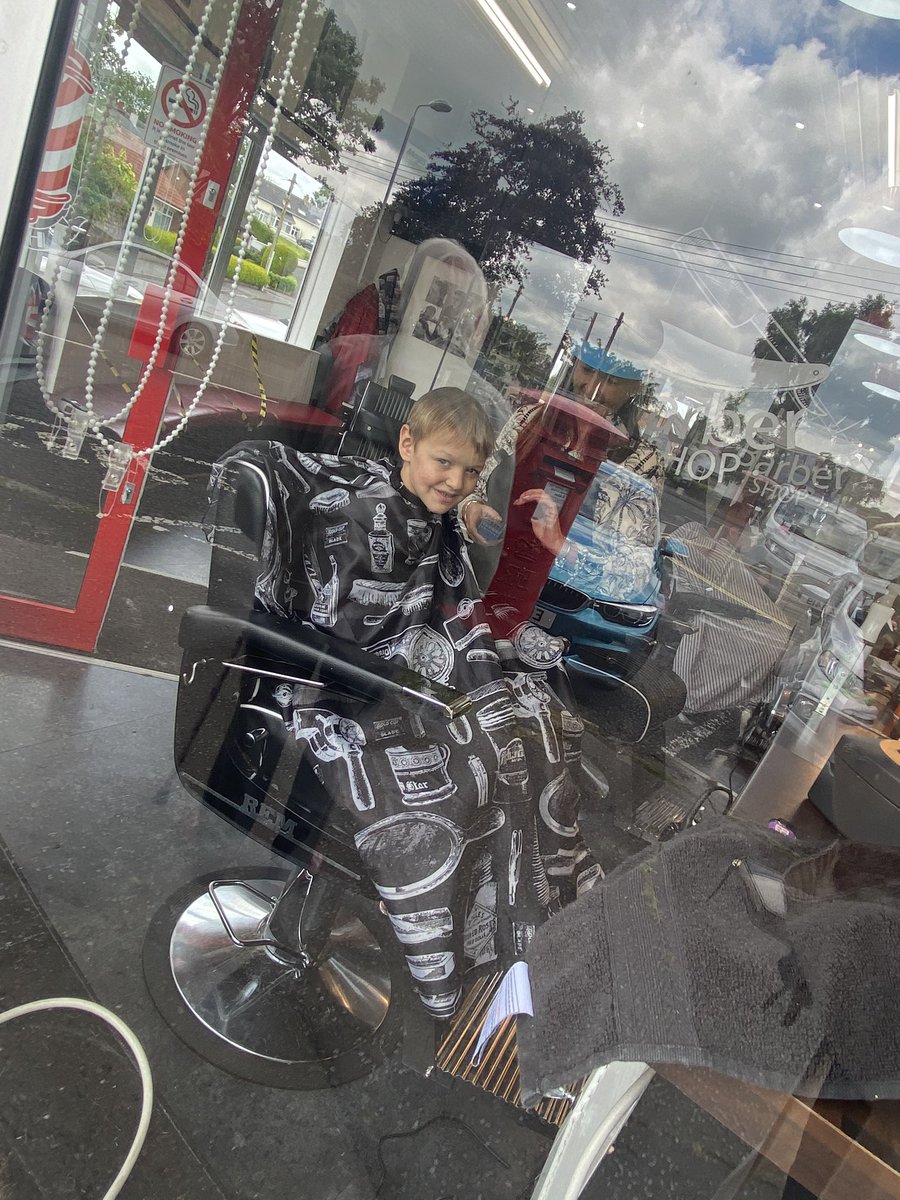 EmmaSGarrett's tweet photo. One of two happy boys (and mummy!) #Barbers #5minwait #TSharpBarbers #Carryduff https://t.co/RHRaXCP0uG