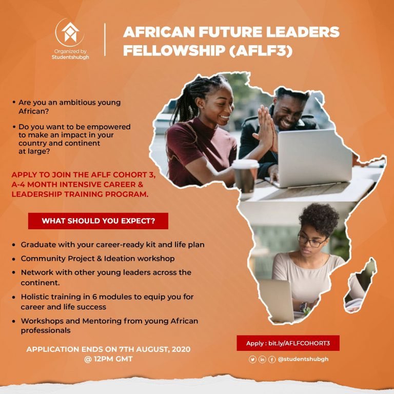 StartevAfrica's tweet image. Studentshubgh African Future Leaders Fellowship 2020 (Cohort 3) for African Youths
.
.
Apply here 👉: bit.ly/2CeMWnf
.
.
#StartevAfrica #Studentshubgh #Africa #Future #Fellowship #thursdayvibes #thursdaymorning #ThursdayThought